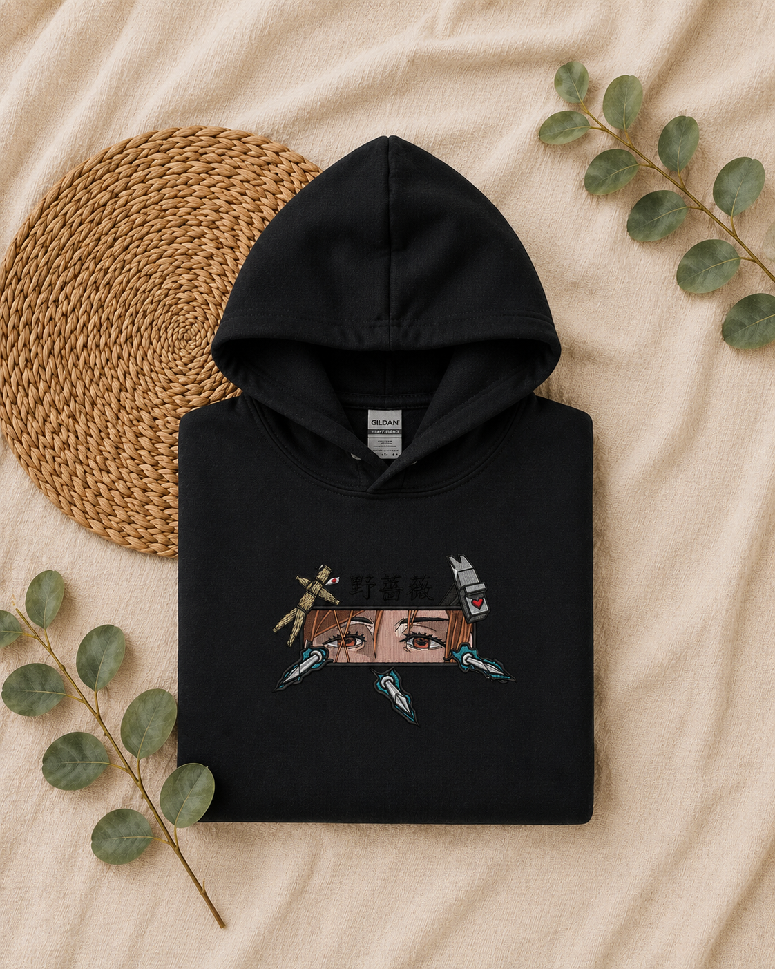 JJK Character Embroidered Hoodie & Crewneck