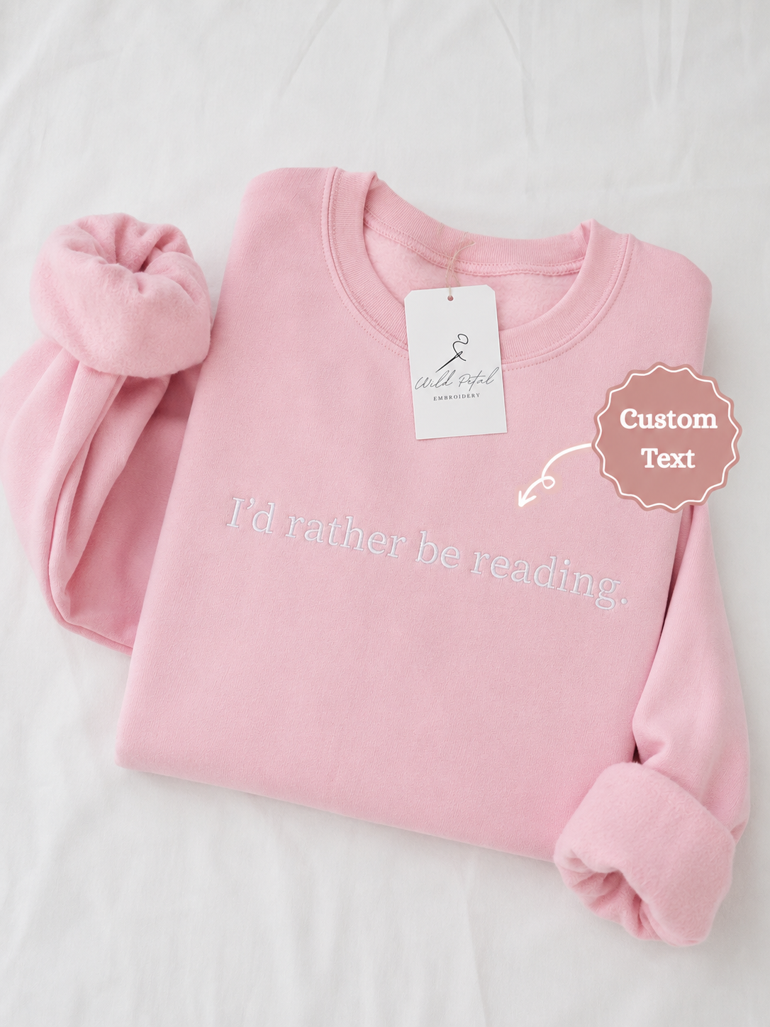 Custom Text Embroidered Gildan Crewneck