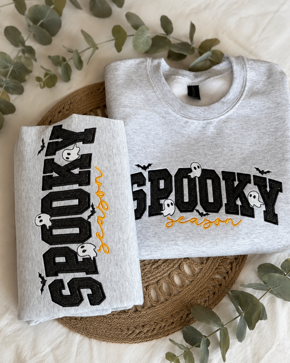 Spooky Season Varsity Embroidered Crewneck