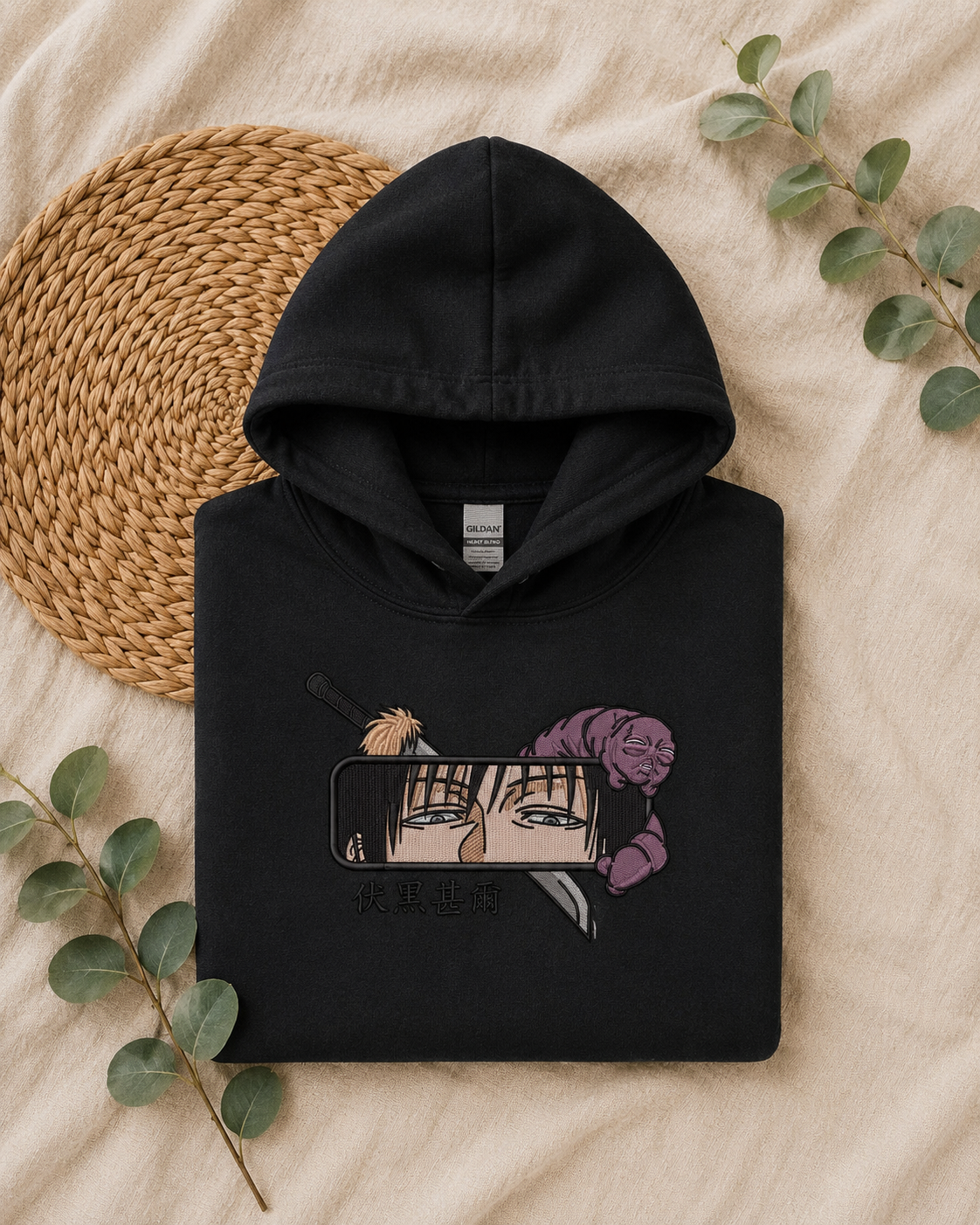 JJK Character Embroidered Hoodie & Crewneck