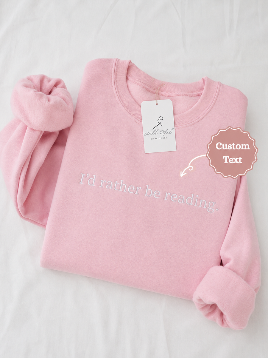 Custom Text Embroidered Gildan Crewneck