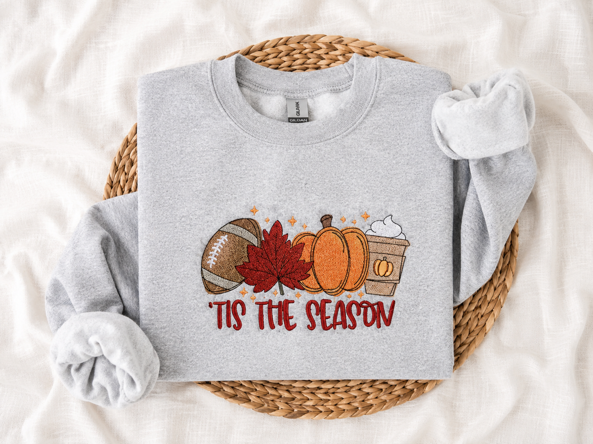 ’Tis the Season Fall Embroidered Crewneck
