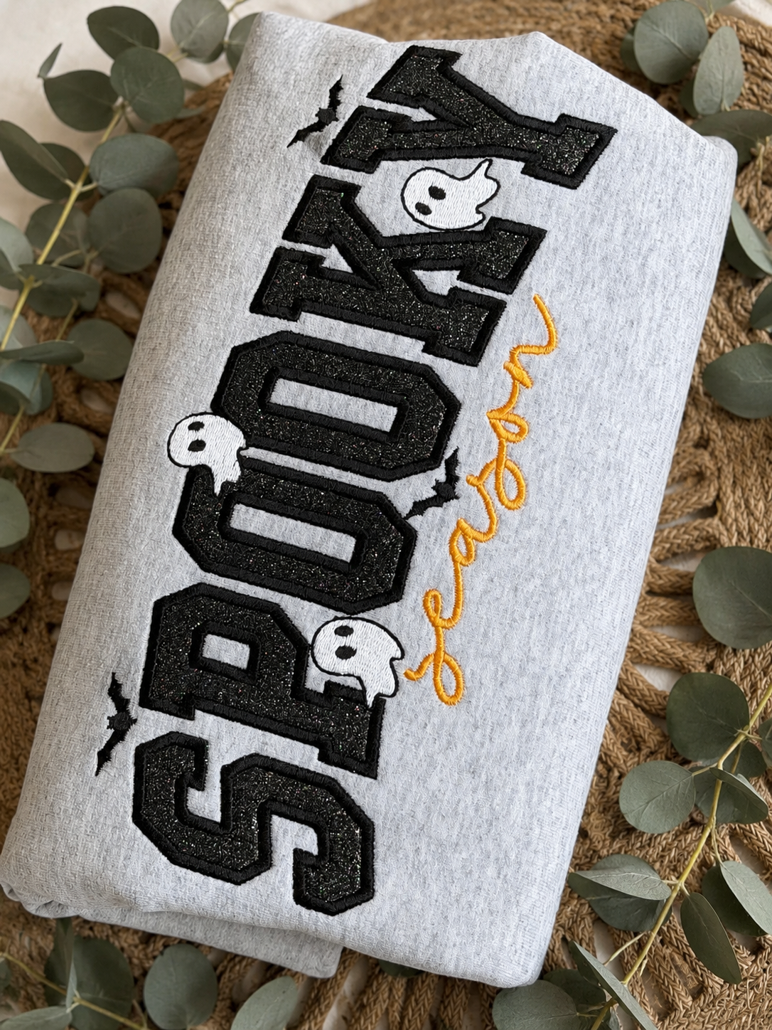 Spooky Season Varsity Embroidered Crewneck